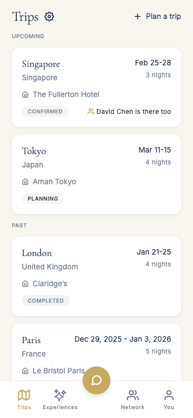 Eyva trip planning interface